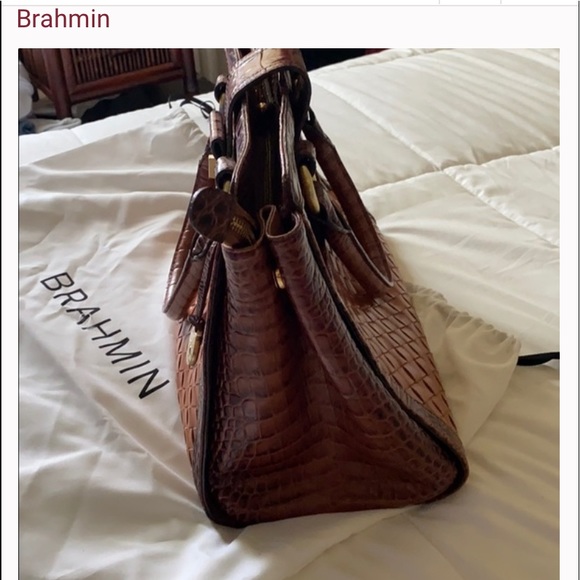 Brahmin Cognac woven leather bag - Picture 2 of 6
